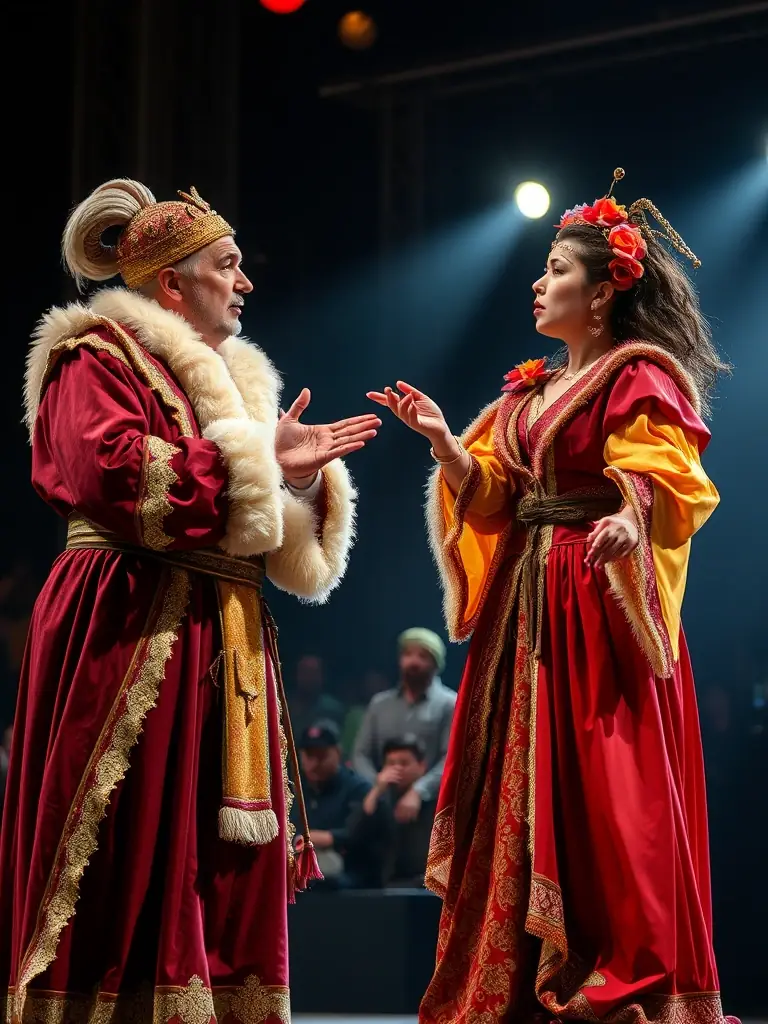 A captivating image of a live theatre performance with actors on stage, showcasing the energy and artistry of ERD'O's productions.